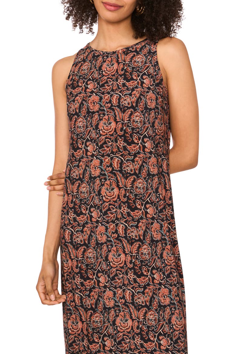 Printed Sleeveless Jersey Maxi Dress, Alternate, color, RUSTIC