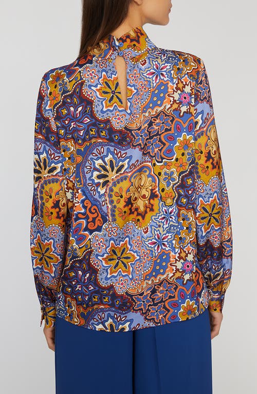 Elie Tahari The Jaden Stretch Silk Top In Night Garden