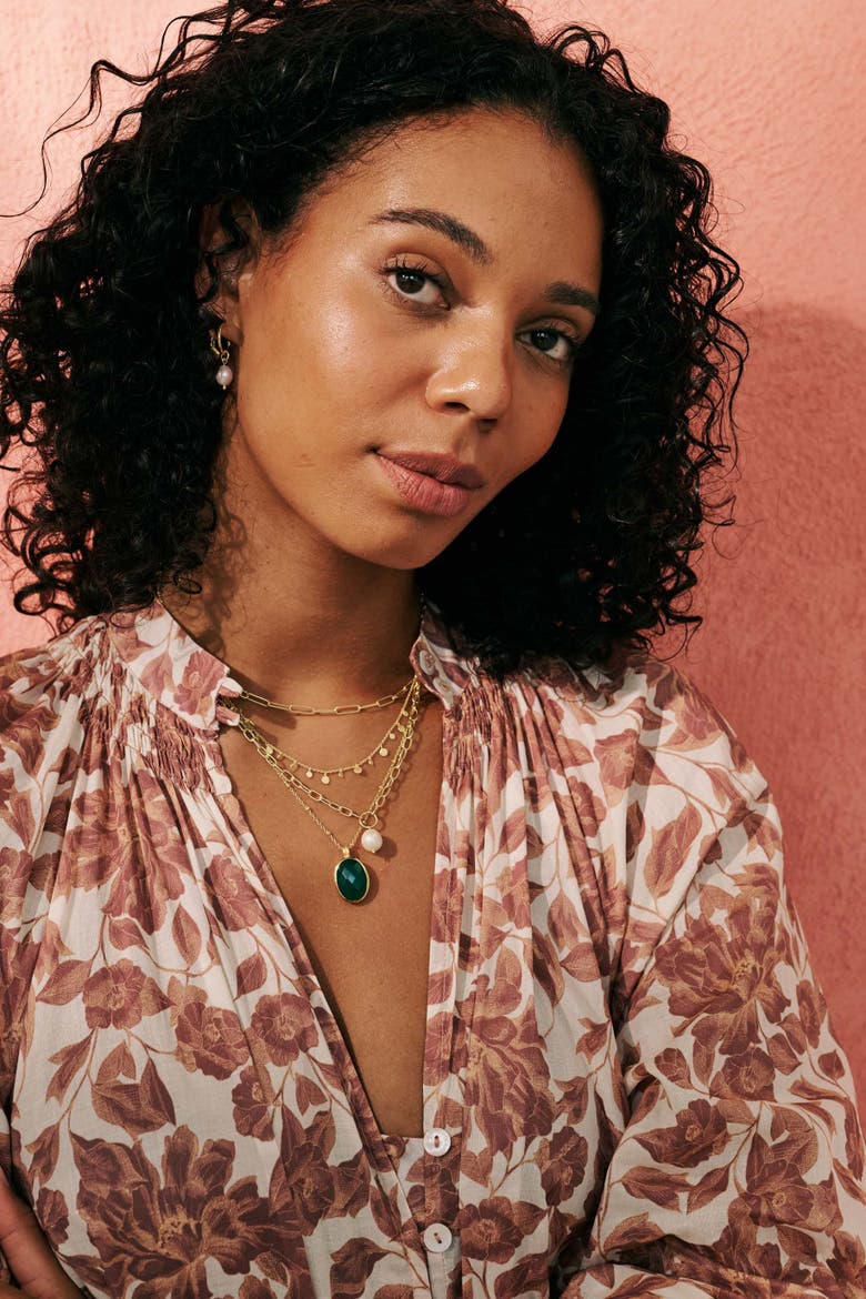 Green Onyx Pendant Necklace, Alternate, color, Yellow Gold