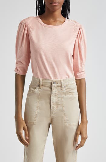 Veronica Beard Jessa Puff Sleeve Tee In Rosebloom