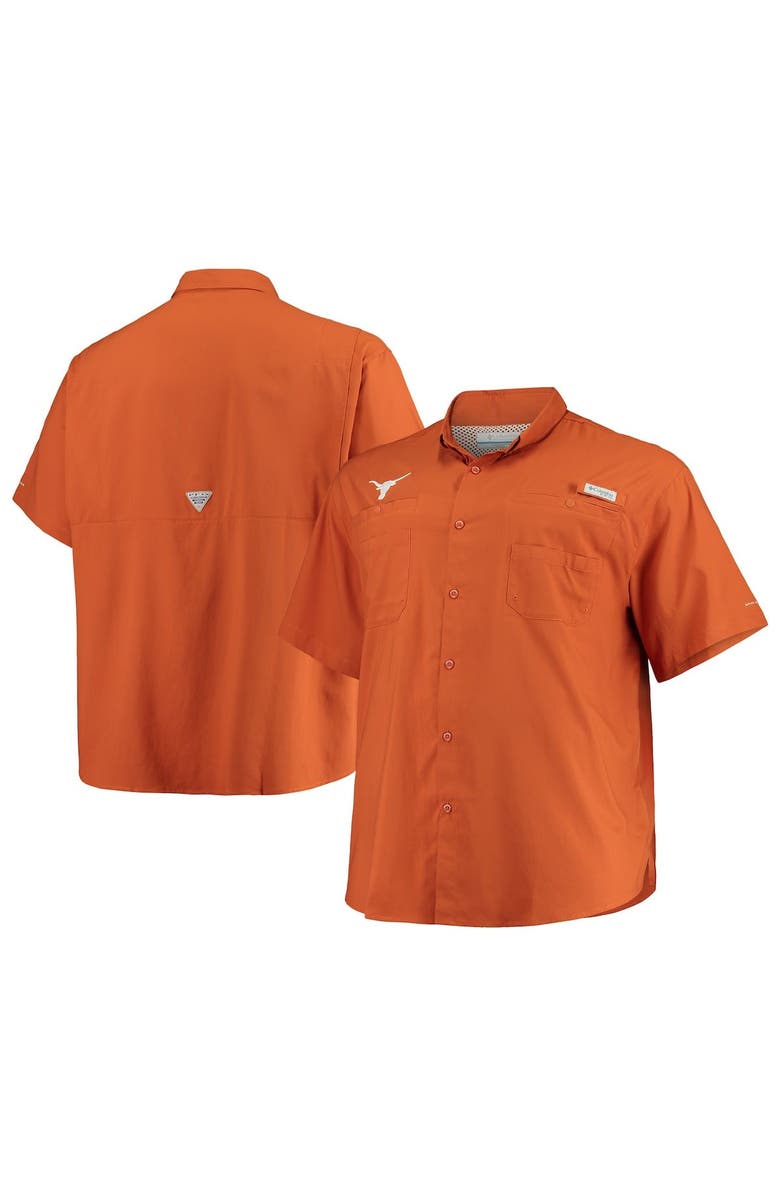 Columbia Men's Columbia Texas Orange Texas Longhorns Big & Tall Tamiami Omni-Shade Button-Down Shirt, Alternate, color, Burnt Orange