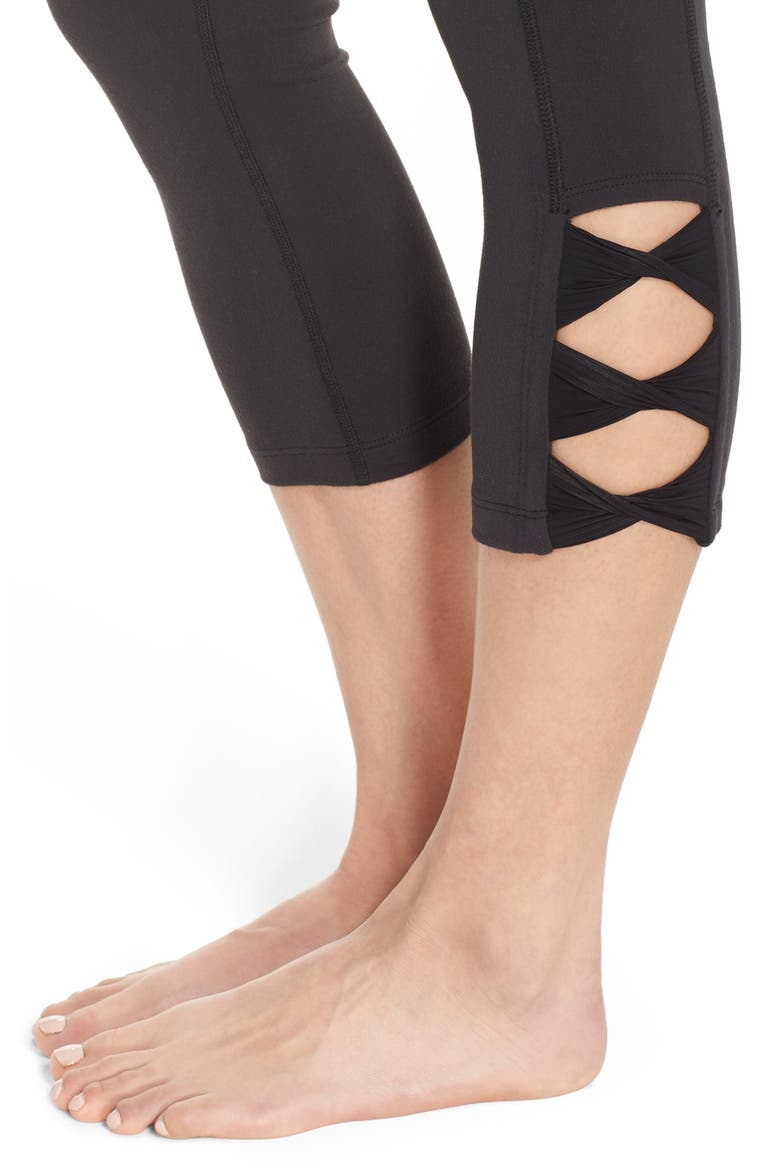 Side Twist Leggings, Alternate, color, BLACK