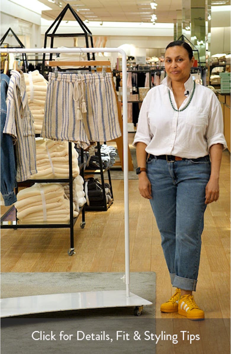 Stripe Cotton Drawstring Shorts, sales video thumbnail