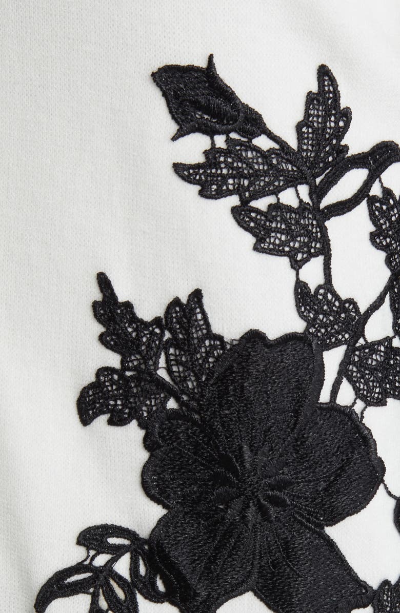 Misook Floral Appliqué Cardigan, Alternate, color, 