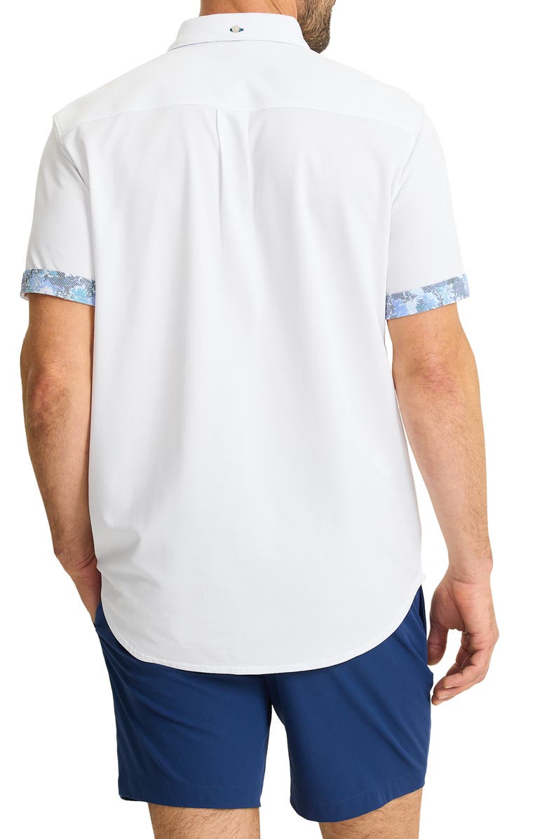 Tommy Bahama San Lucio Valega Happy Hour IslandZone<sup>®</sup> Short Sleeve Cotton Blend Button-Up Shirt, Alternate, color, White