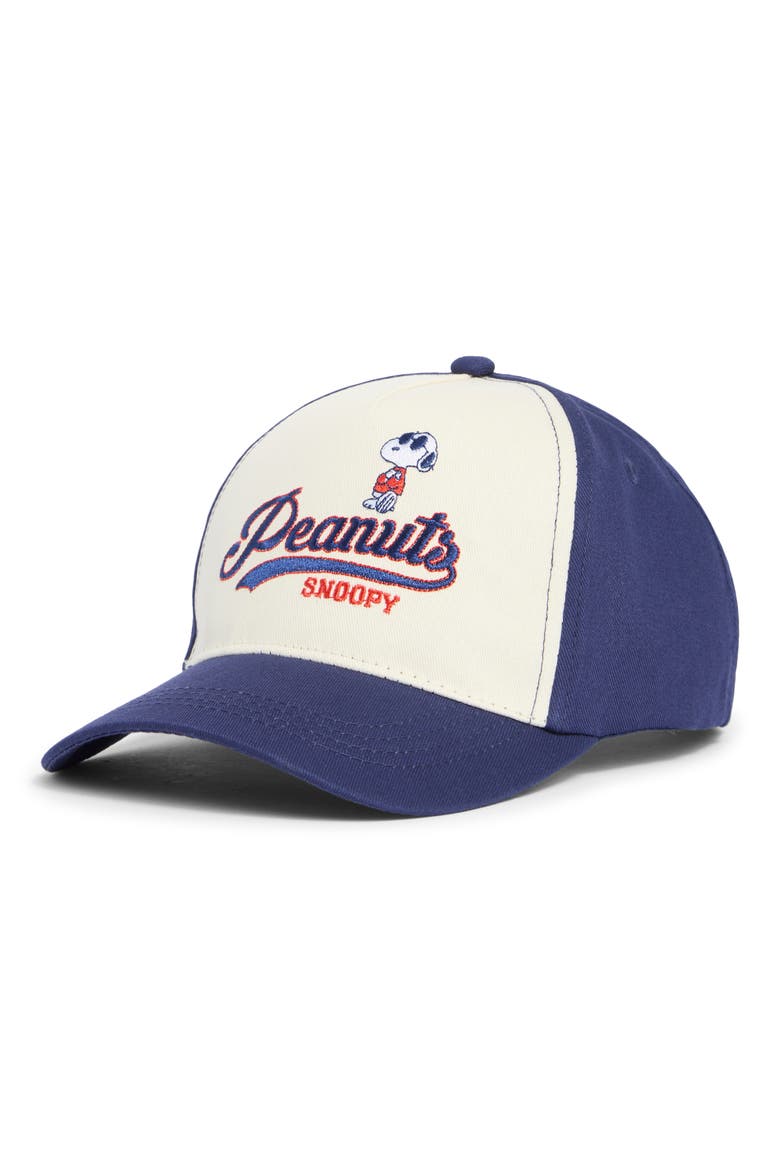 Kids' Peanuts® Snapback Baseball Cap, Main, color, NAVY MULTI