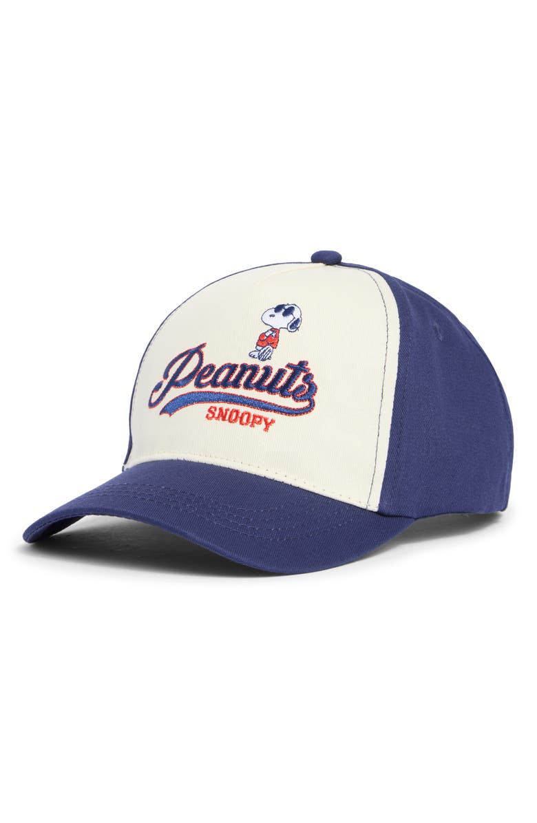 USPA ACCESSORIES Kids' Peanuts<sup>®</sup> Snapback Baseball Cap, Main, color, Navy Multi