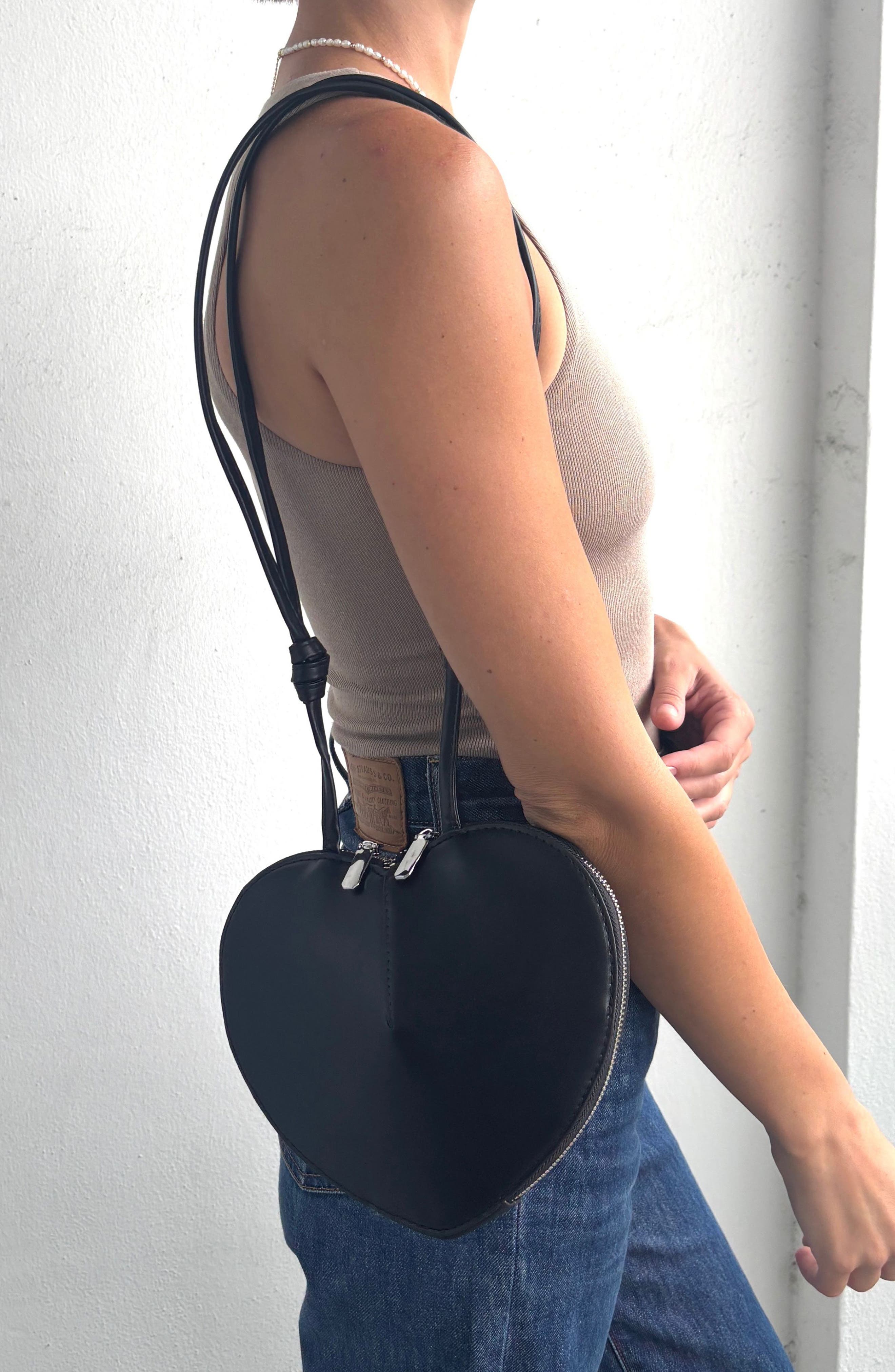 Adornia Heart Crossbody Bag, Alternate, color, Black