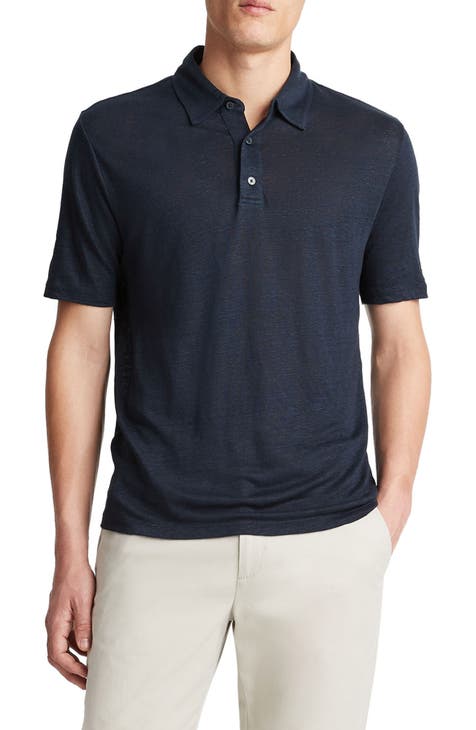 VINCE Short Sleeve Navy Blue Polo 100% store Cotton Men's XXL