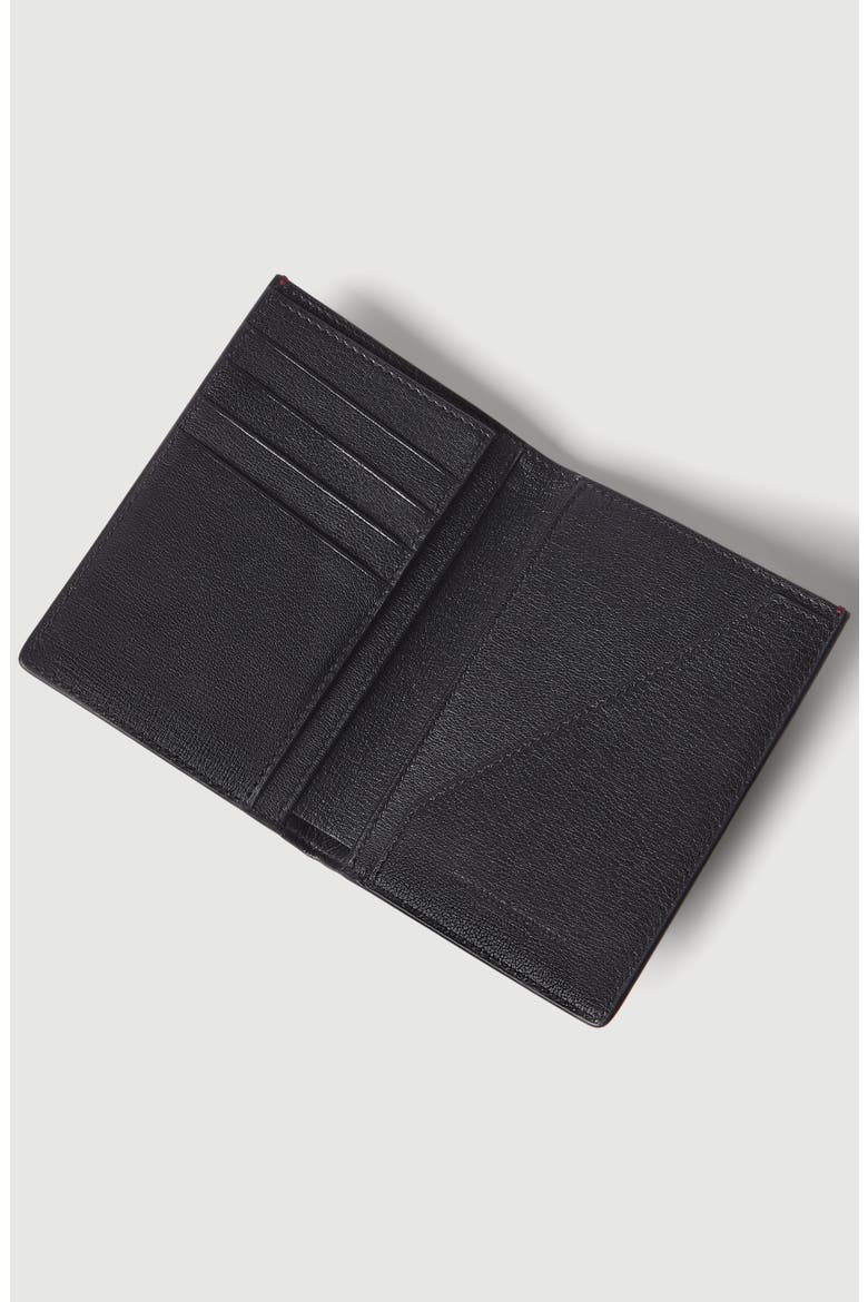 Brushed leather passport holder, Alternate, color, Black