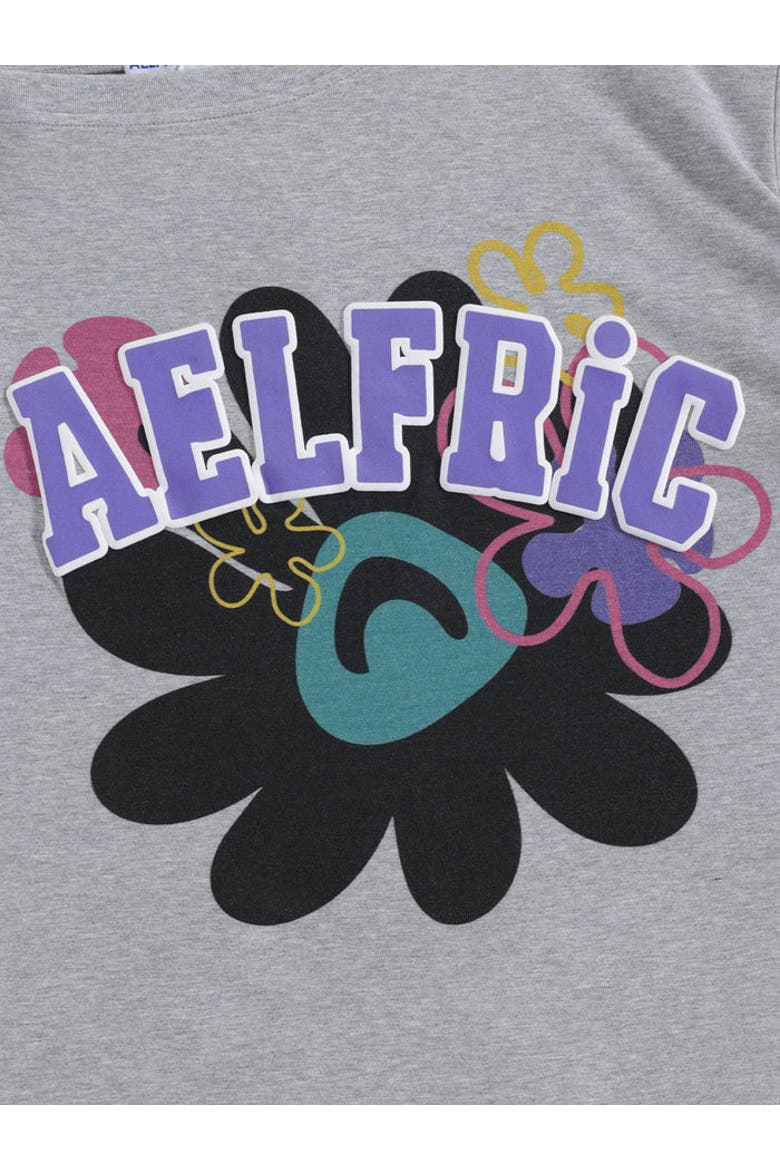 Flower Off-The-Shoulder Tee, Alternate, color, Grey