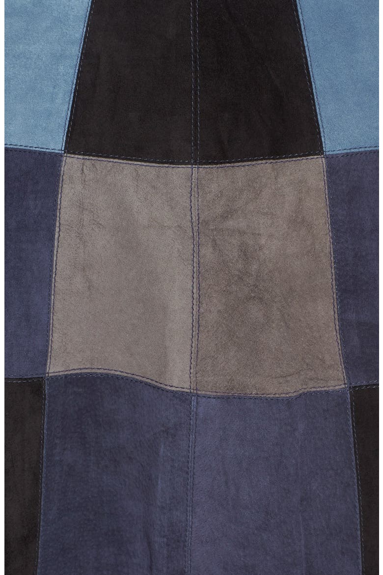 Sea Patchwork Suede Skirt, Alternate, color, BLUE MULTI