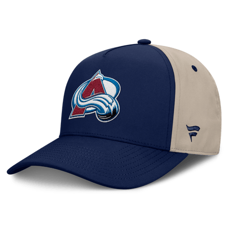 Men's Fanatics Navy/Tan Colorado Avalanche 2026 Stanley Cup Playoffs Locker Room Adjustable Hat