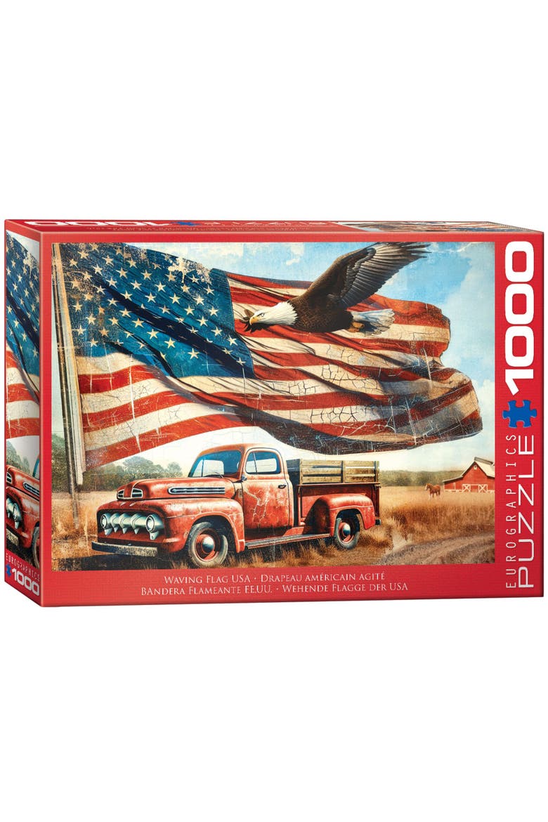 Waving Flag USA 1000 Piece Puzzle, Main, color, Multicolored
