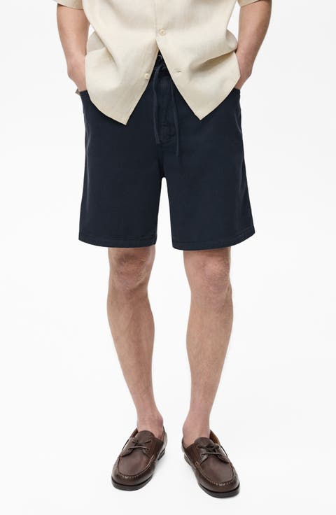 Drawstring Waist Denim Shorts