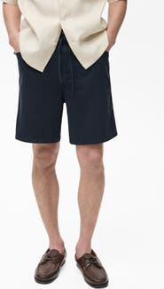 MANGO Drawstring Waist Denim Shorts