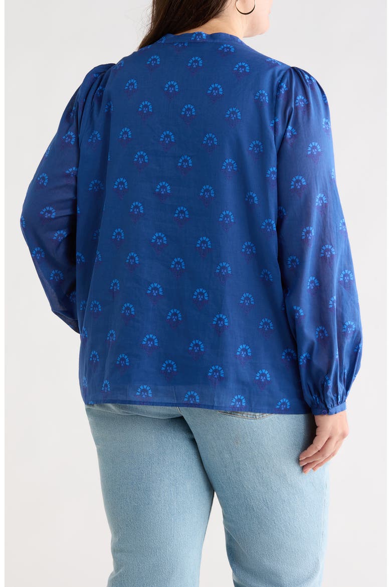 Briza Medallion Meddy Button-Up Shirt, Alternate, color, TEAL-BLUE