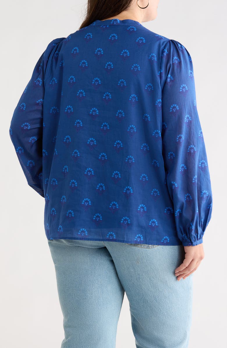 SUGARLIPS Briza Medallion Meddy Button-Up Shirt, Alternate, color, Teal-Blue