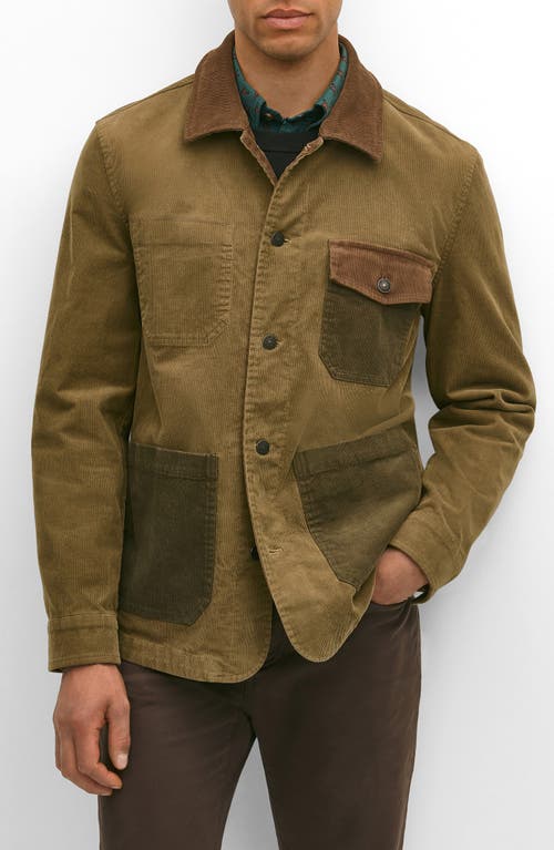 Brooks Brothers Cotton Blend Chore Coat In Fun Patterned Corduroy In Green