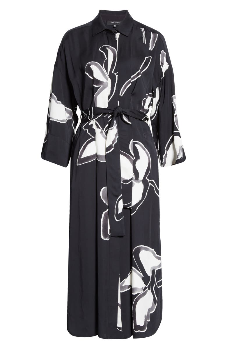 Lafayette 148 New York Rhodes Floral Midi Shirtdress, Alternate, color, 