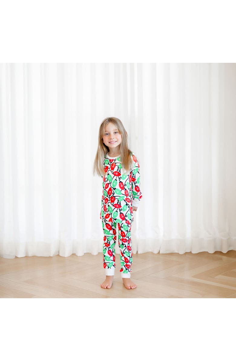 Norani Kids Organic Two-Piece Pajama Set - Holiday Lights, Alternate, color, Holiday Lights