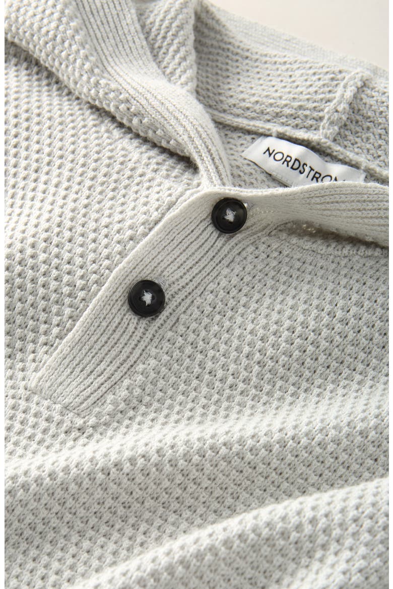 Kids' Hooded Henley Sweater, Alternate, color, GREY LT HEATHER