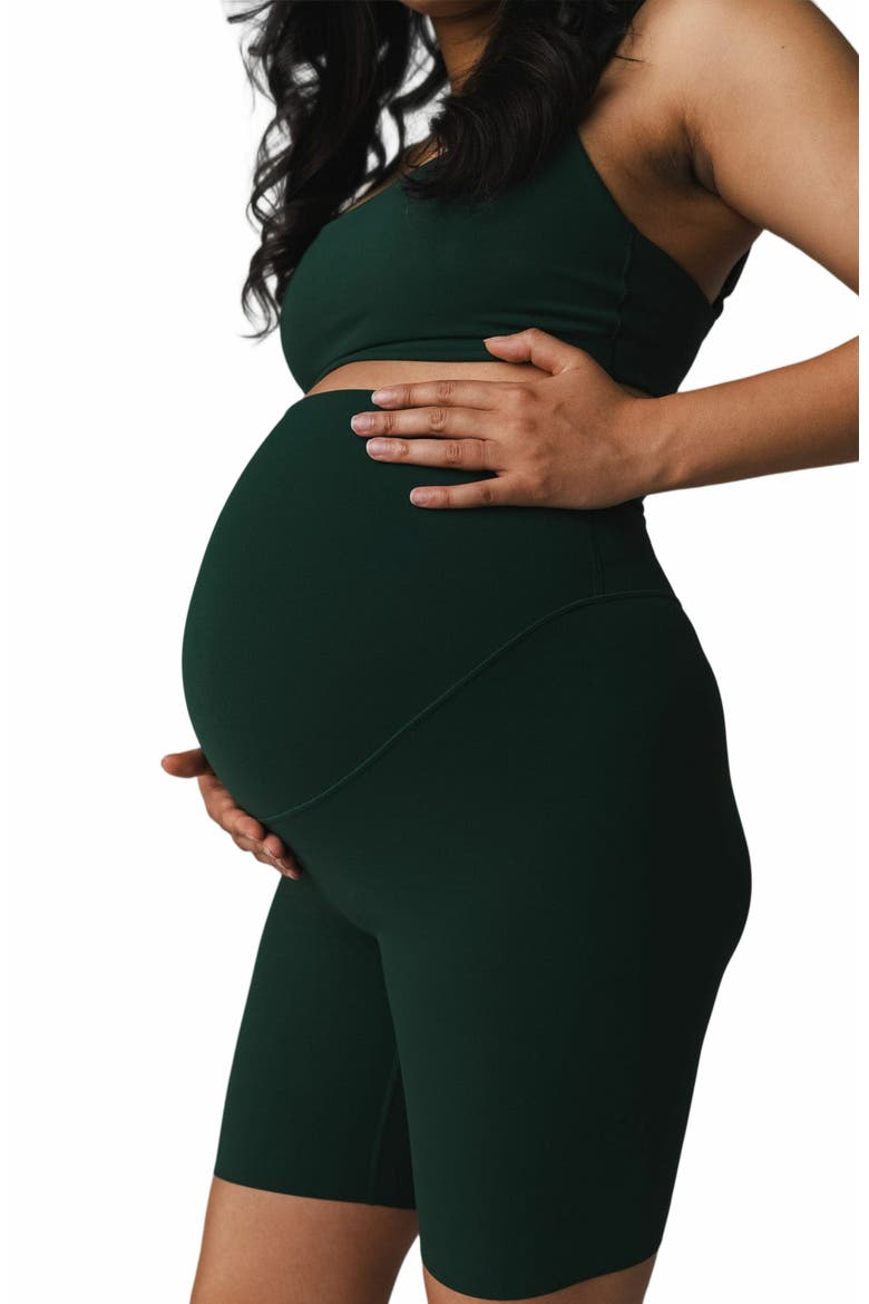 Cloud II Maternity Biker Short, Alternate, color, Forest