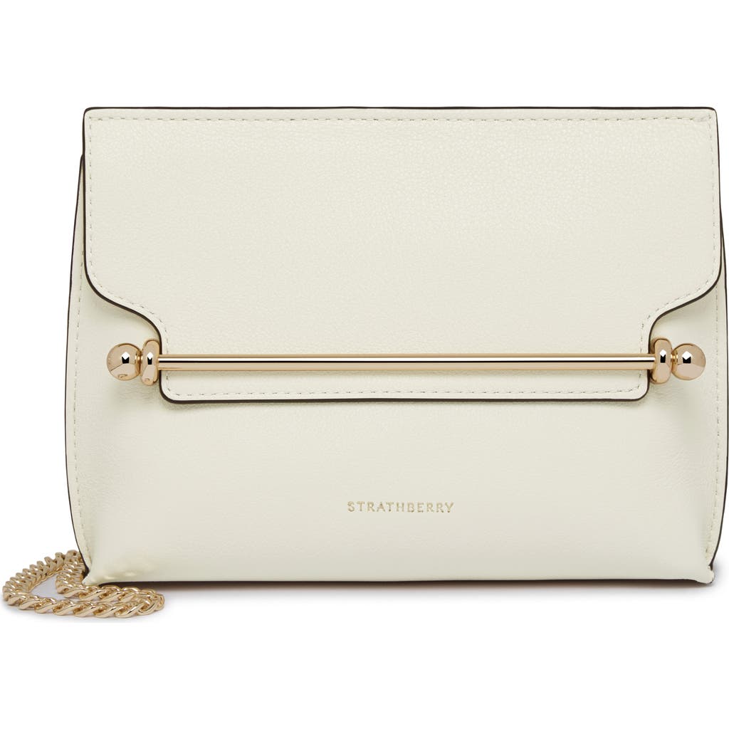 Strathberry Mini Stylist Leather Crossbody Bag In White