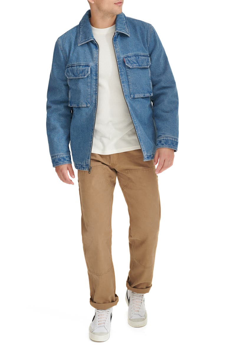 Levi's Insulated Cotton Denim Zip-Up Shirt Jacket, Alternate, color, Medium Wash Denim