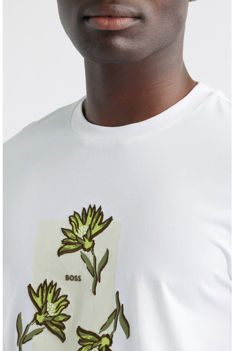 Thompson Floral Logo Cotton Graphic T-Shirt, Alternate, color, WHITE