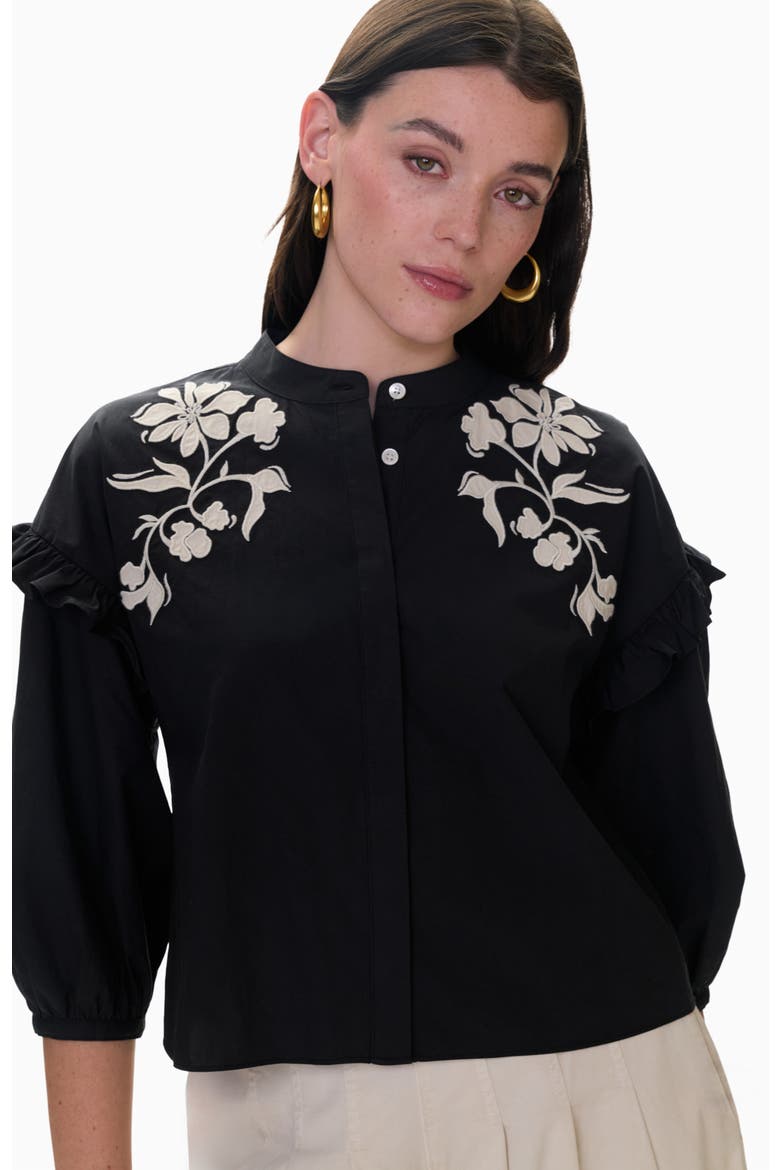 Lydia Applique Top, Alternate, color, Noir
