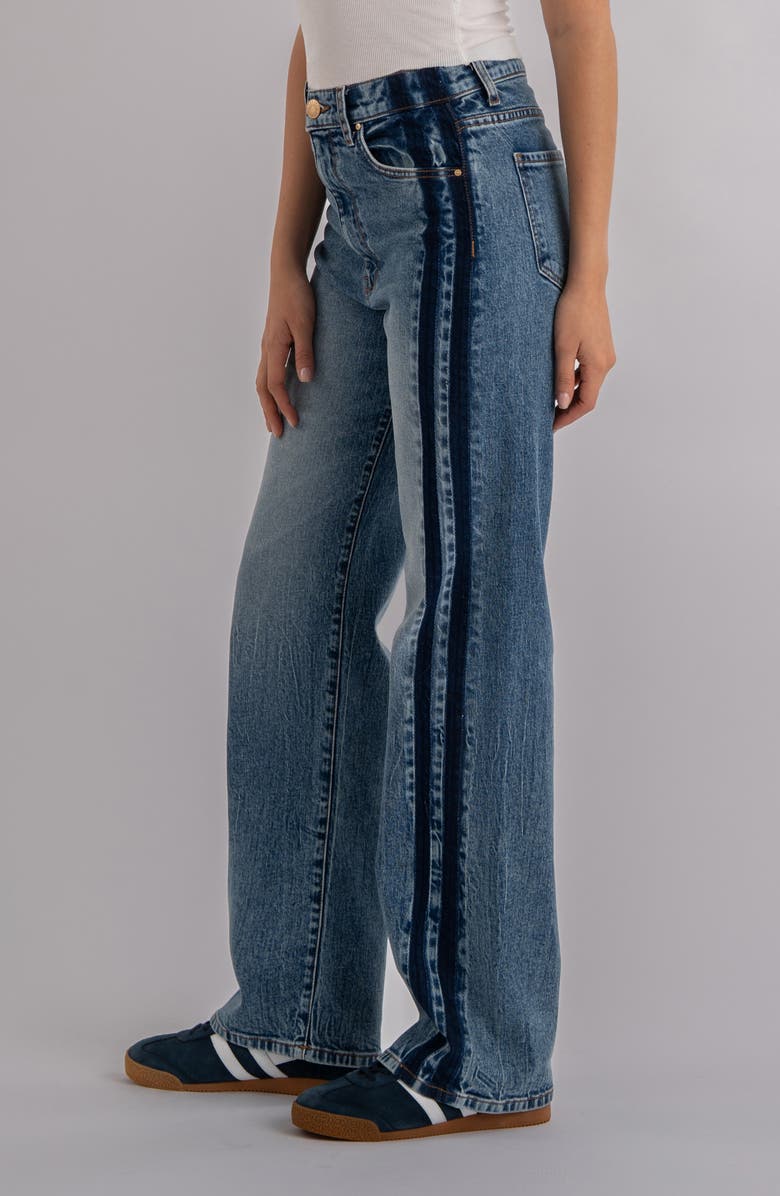 KUT from the Kloth Sienna Side Stripe High Waist Straight Leg Jeans, Alternate, color, Brilliantly W/M