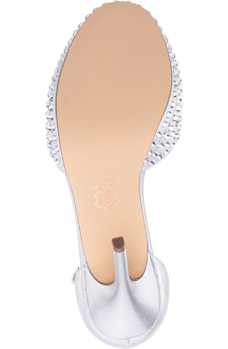 Nina Francia Crystal Ankle Strap Stiletto Sandal, Alternate, color, True Silver