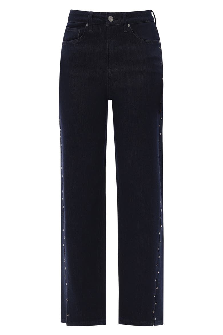 High Waist Straight Leg Two-Tone Jeans, Alternate, color, RINSE WASH