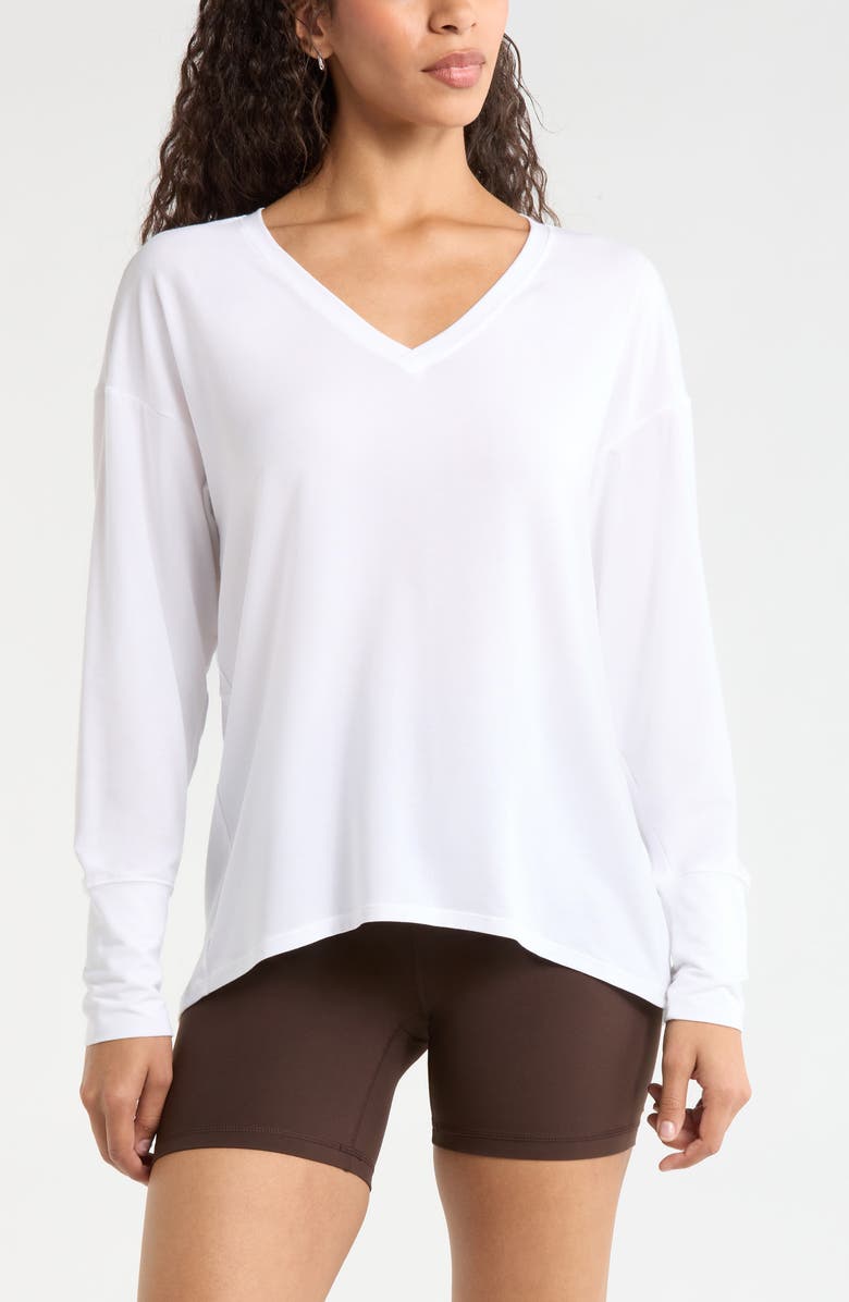 Zella Breathe Long Sleeve T-Shirt, Main, color, White