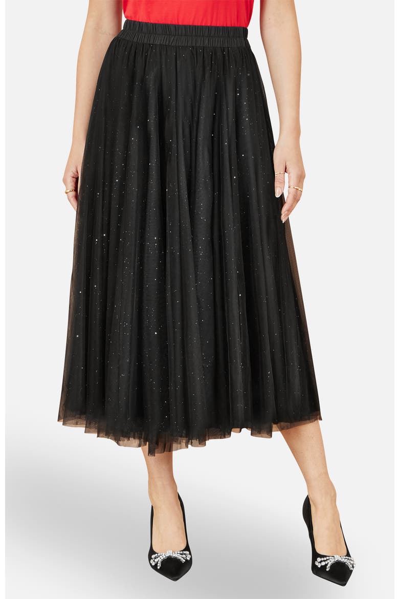Sparkle Mesh Tulle Skirt, Main, color, Black