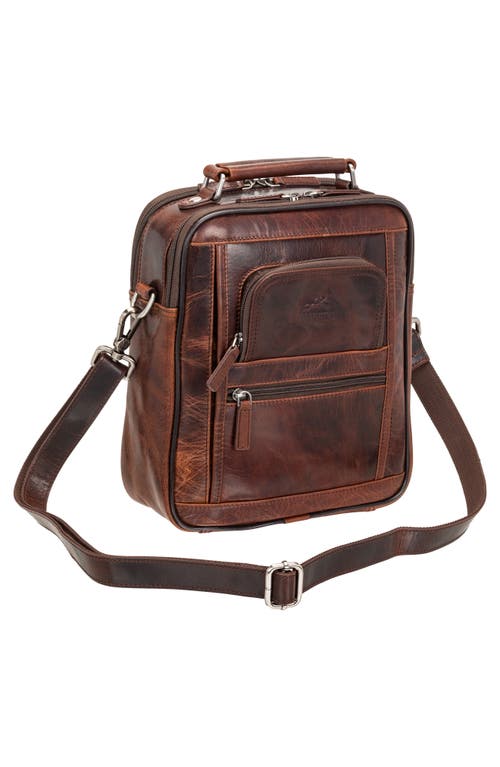 Mancini Buffalo Double Compartment Bag In Brown