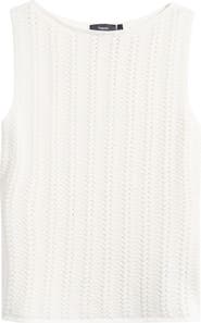 Theory Pointelle Rib Knit Boat Neck Tank