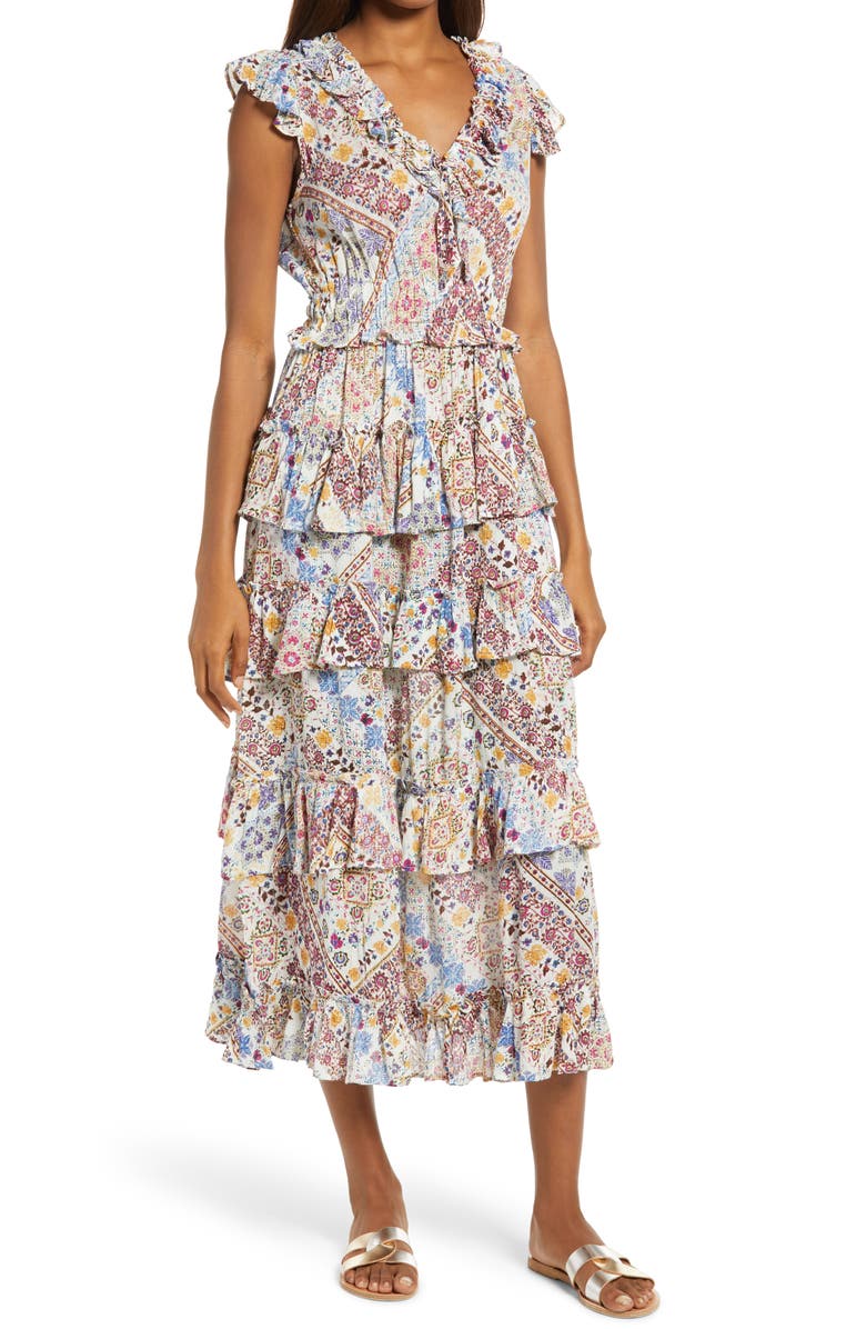 Raga Romina Ruffle Midi Dress, Main, color,
