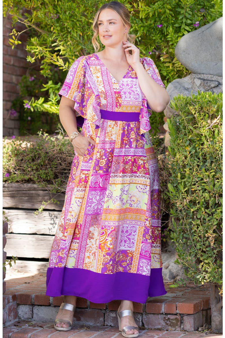 Mediterranean Breeze Maxi Dress, Alternate, color, MIXED MOSAIC PRINT