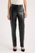 Anne Klein Faux Leather Straight Leg Pants