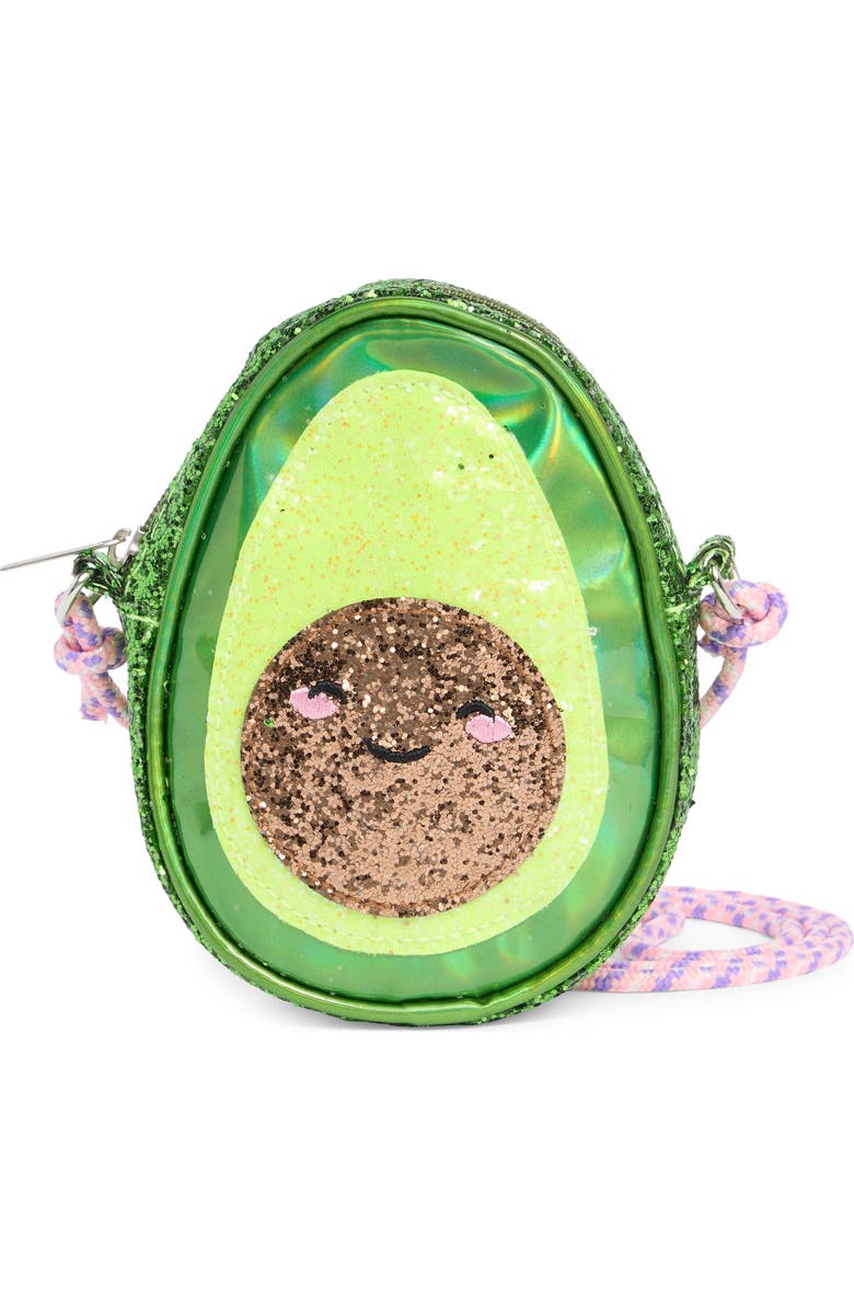 Piper & Jax Kids' Glitter Avocado Crossbody Bag, Main, color, Green