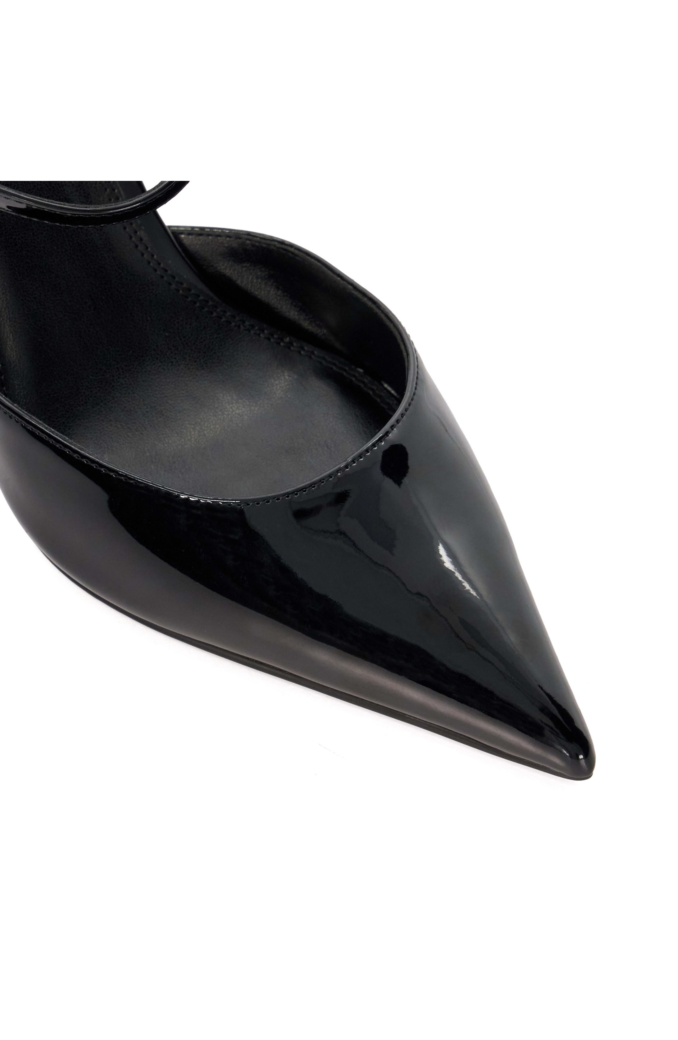 Dune London Channel Ankle Strap Pointed Toe Pump, Alternate, color, Black