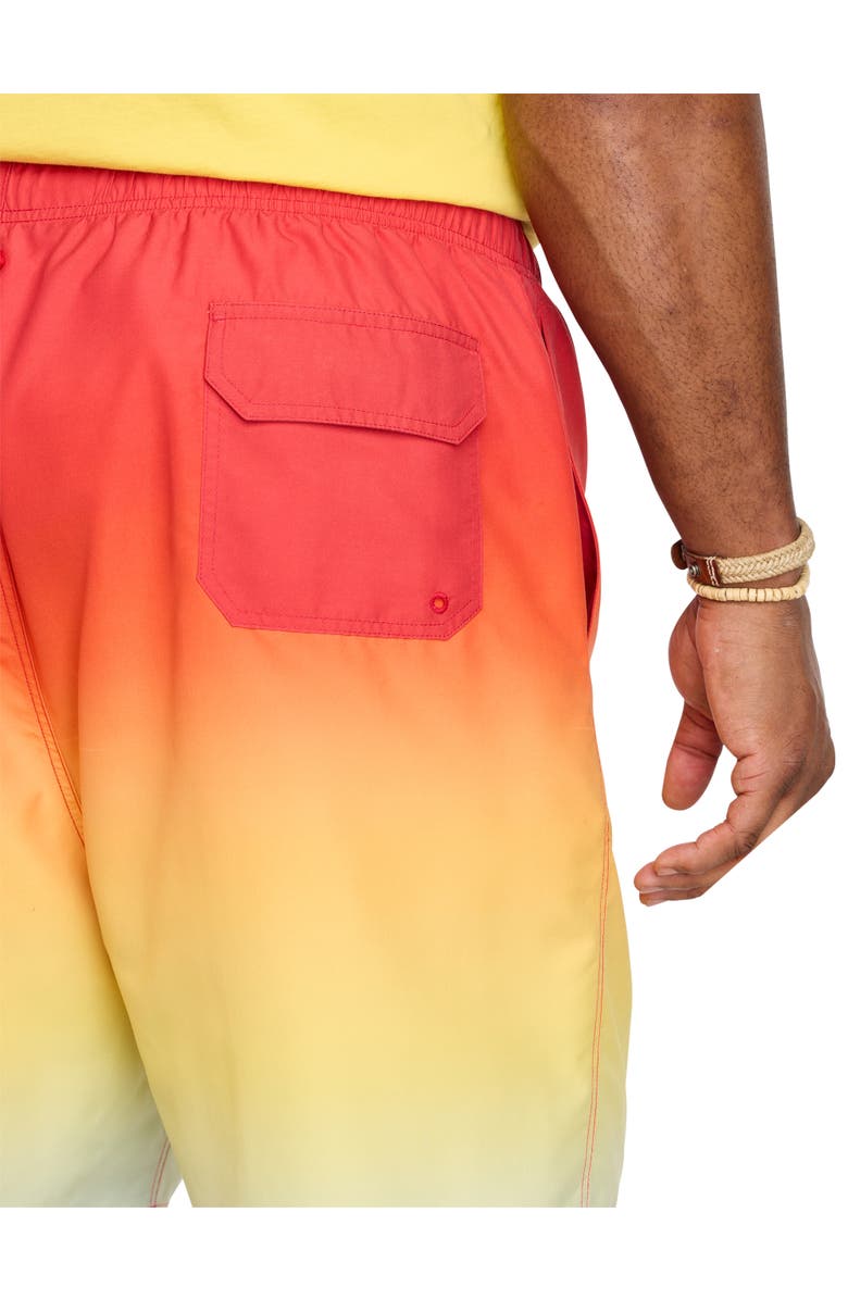 Harbor Bay by DXL Big & Tall Ombré Printed Swim Trunks, Alternate, color, Orange Multi