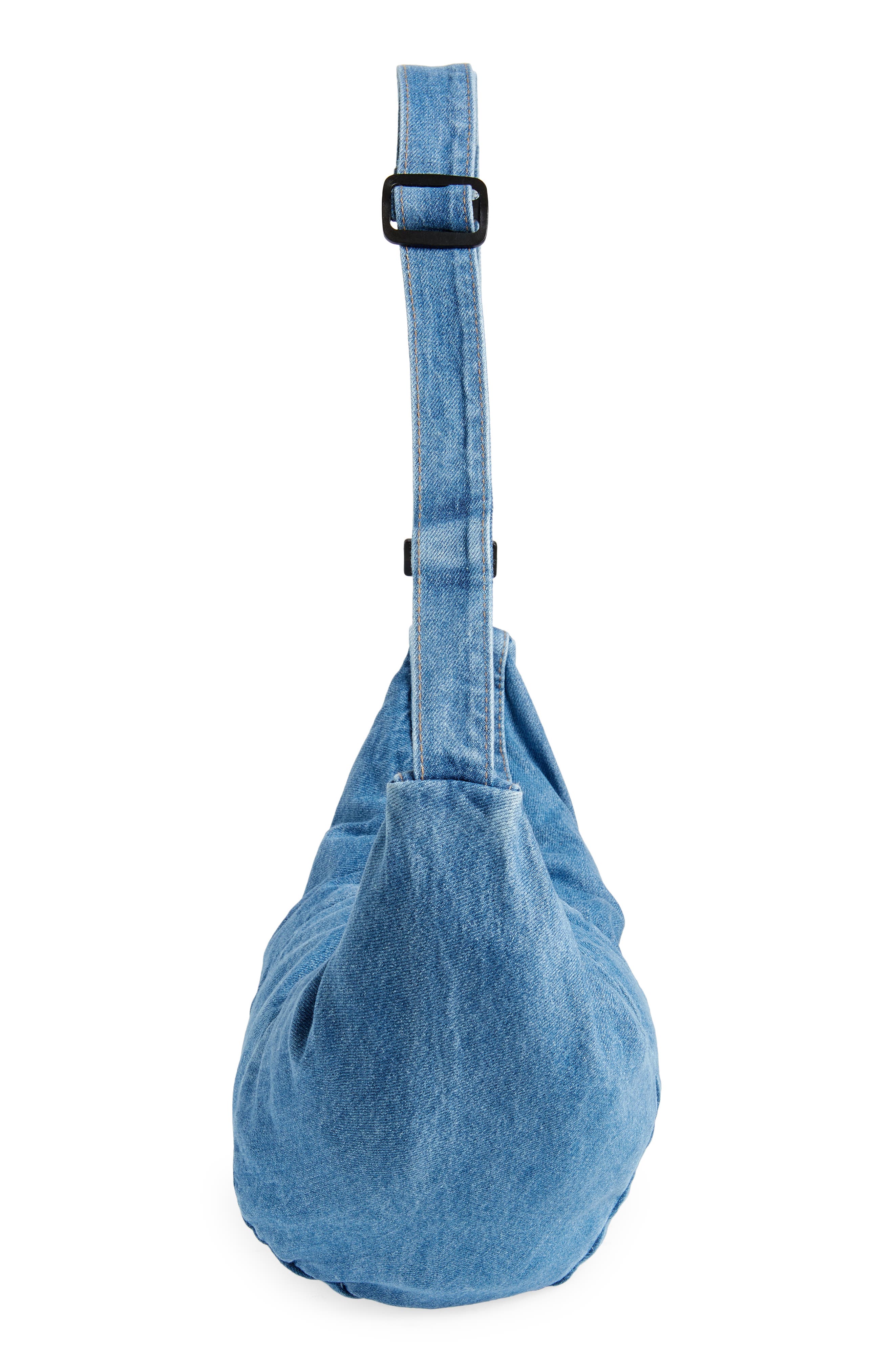 Rainbow Unicorn Birthday Surprise Denim Crossbody Bag, Alternate, color, 