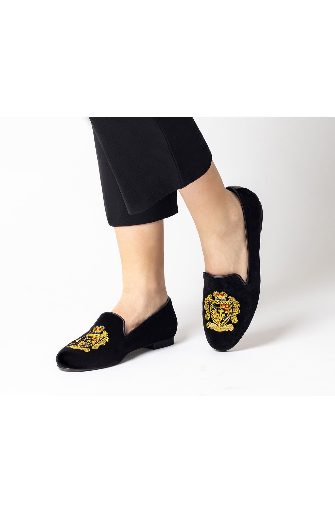Jon Josef Gatsby Embroidered Emblem Flat, Alternate, color, Black Velvet