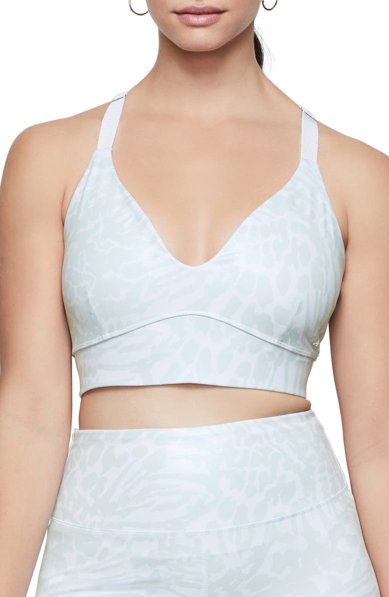 Good American Leopard Foil Bra, Main, color,