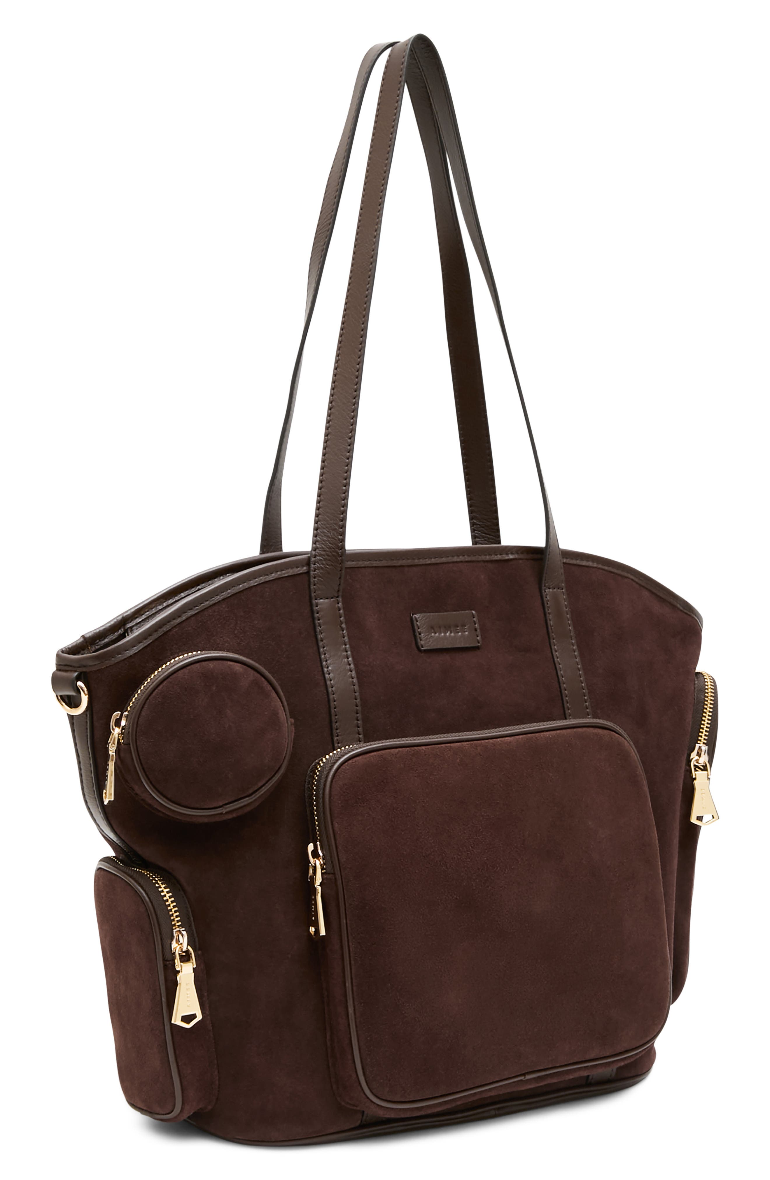 The Skipper Cargo Leather Tote, Alternate, color, FUDGE SUEDE