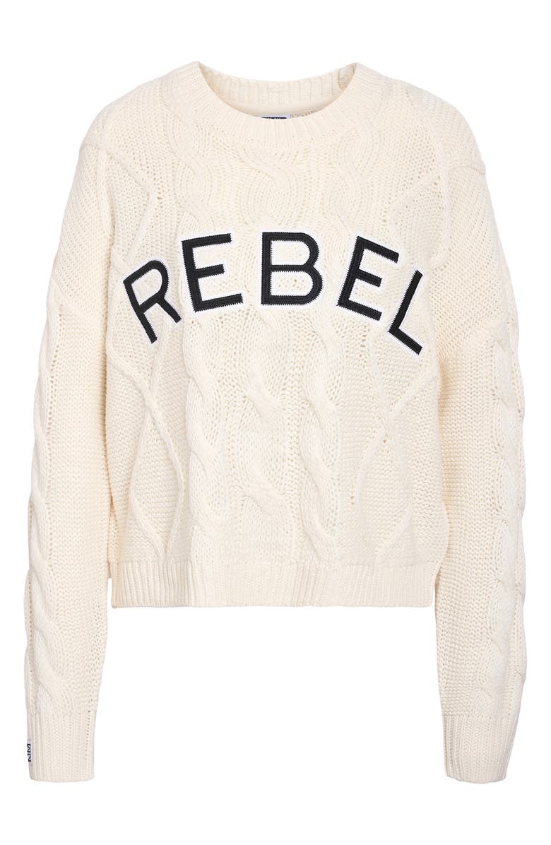 Noisy may Rebecca Cable Stitch Sweater, Alternate, color, Birch Detail Rebel
