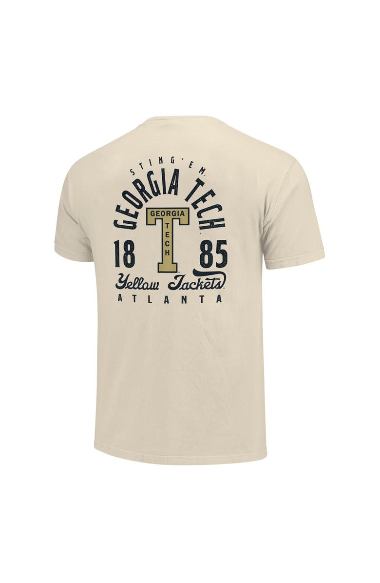 IMAGE ONE Men's Cream Georgia Tech Yellow Jackets Comfort Colors Mascot Overlay T-Shirt, Alternate, color, 